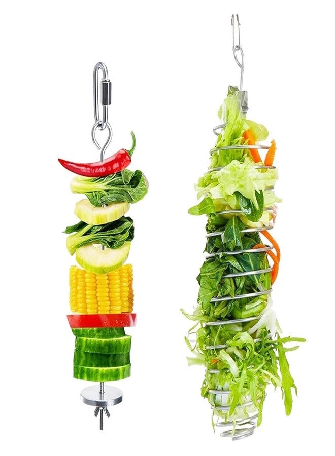 luchike 2Pcs Stainless Steel Rat Toys Rat Enrichment Toys Hamster Toy Hamster Cage Accessories Fancy Mice Cage Accessories Puzzle Toy Hanging Rodent Slow Feeder Bird Foraging for Parakeet - Image 1